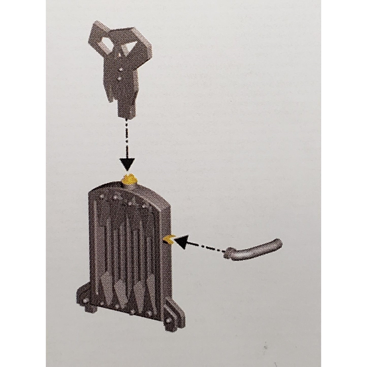 40k Ork Bits Trukk Engine Radiator w Hose & Skull Icon Set
