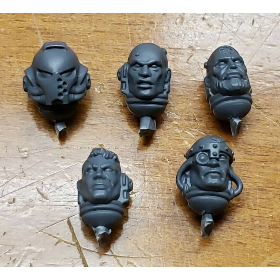 40k Black Templar Bits Primaris Upgrade Initiate Helmet Bare Heads x5