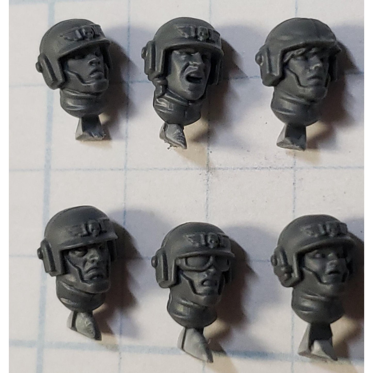 40k Astra Militarum Bits Cadian Shock Troops Helmet Heads x10 Set B