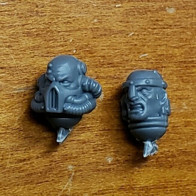 40k Black Templar Bits Marshal Bare Heads Rebreather & Crown Set