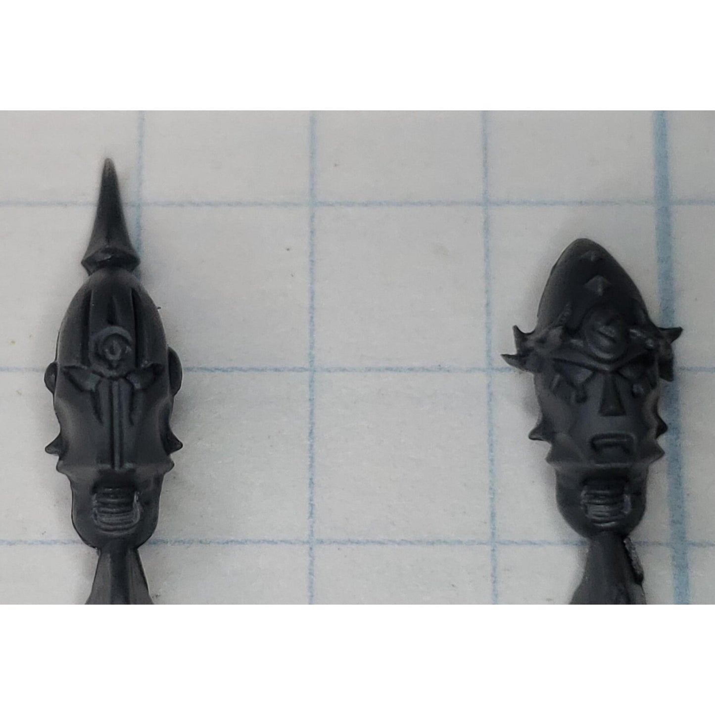 40k Drukhari Bits Kabalite Warrior Helmet Heads w Horns Spikes x5 A