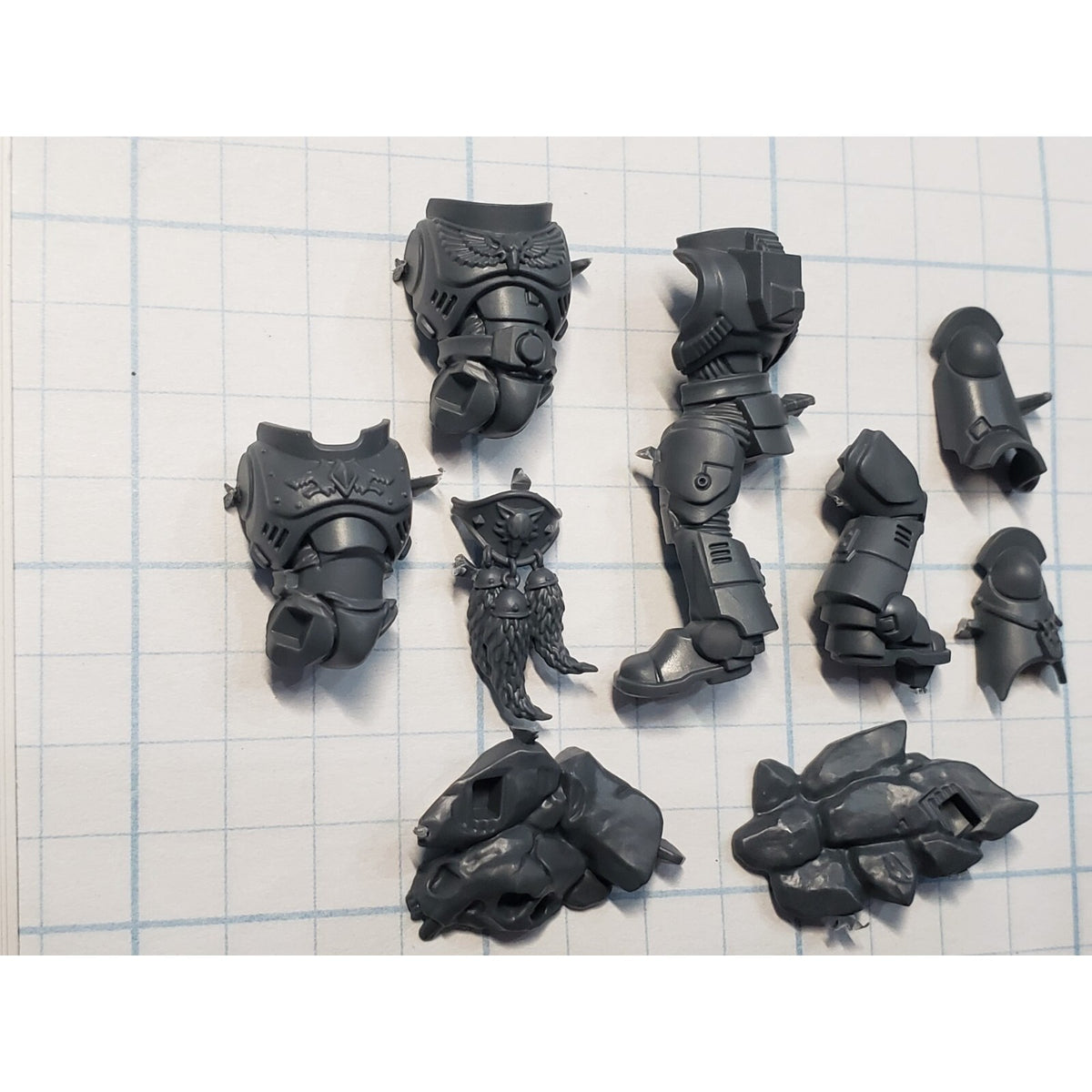 40k Space Wolves Bits Grey Hunters Pack Leader Torso Legs Set #01