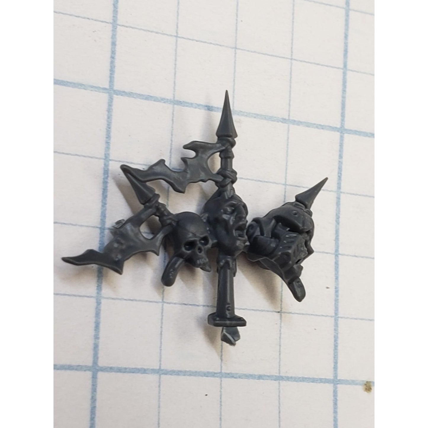 40k Chaos Space Marine Bits Chosen Champion Trophy Spikes w Skulls #68