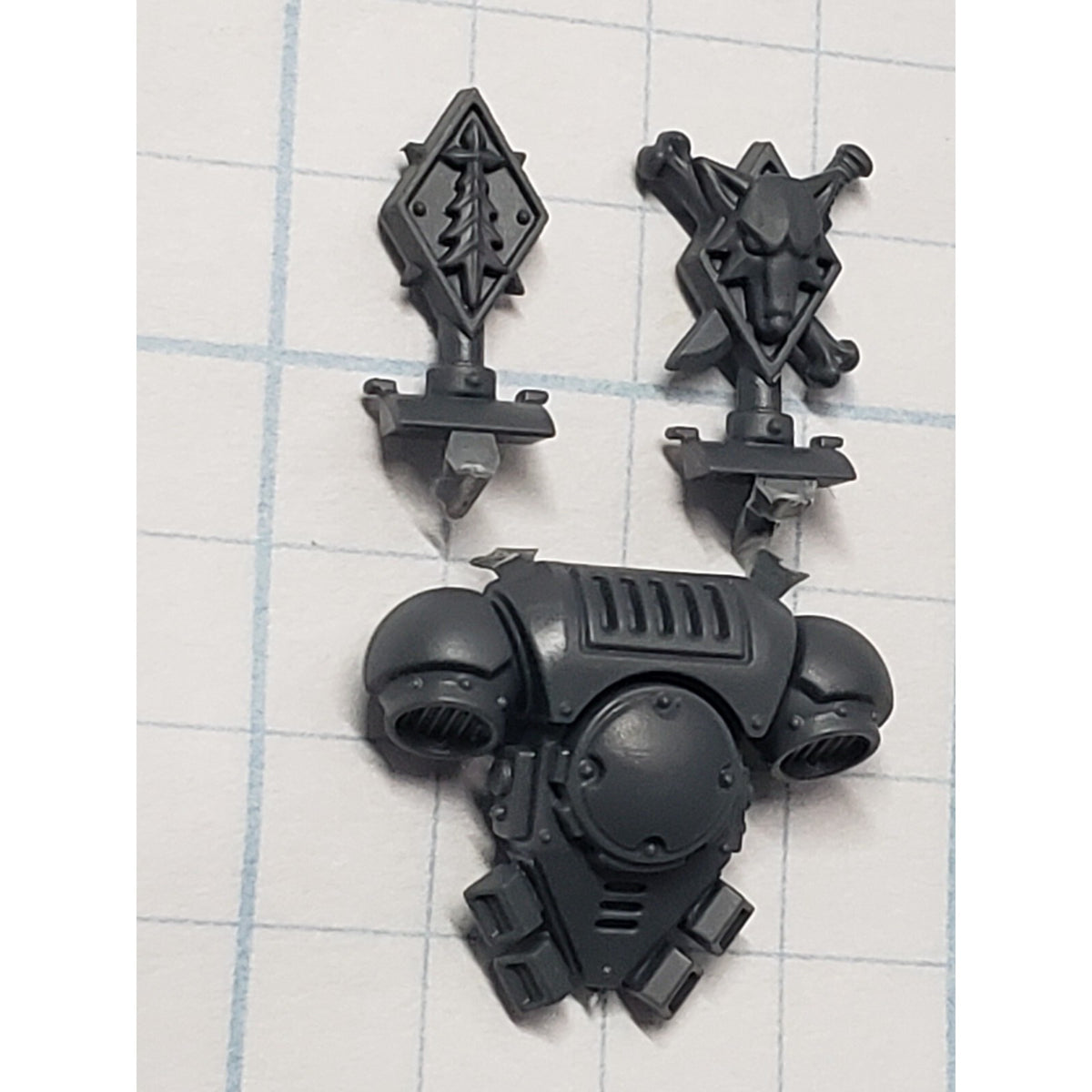 40k Space Wolves Bits Grey Hunters Pack Leader Backpack #72