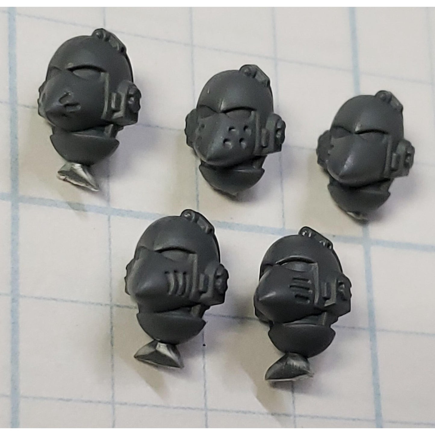 30K Space Marine Bits Mark VI Assault Squad Corvus Helmet Heads x5 H05