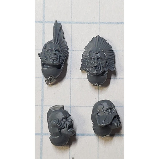 40k Space Wolves Bits Wolf Pack Grey Hunter Veteran Bare Heads x4 A