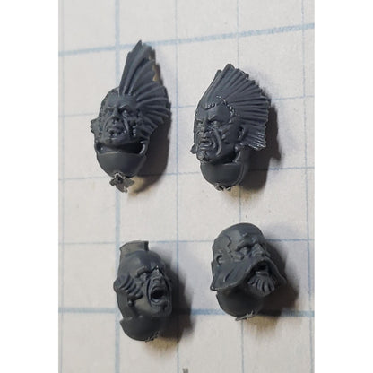 40k Space Wolves Bits Wolf Pack Grey Hunter Veteran Bare Heads x4 A
