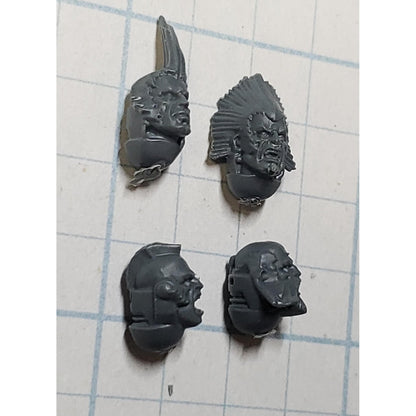 40k Space Wolves Bits Wolf Pack Grey Hunter Veteran Bare Heads x4 A