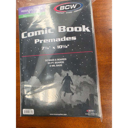 Premade Silver Age Comic Book Bags and Boards 1 pack of 50 BCW 7 ⅛" x 10 ½"