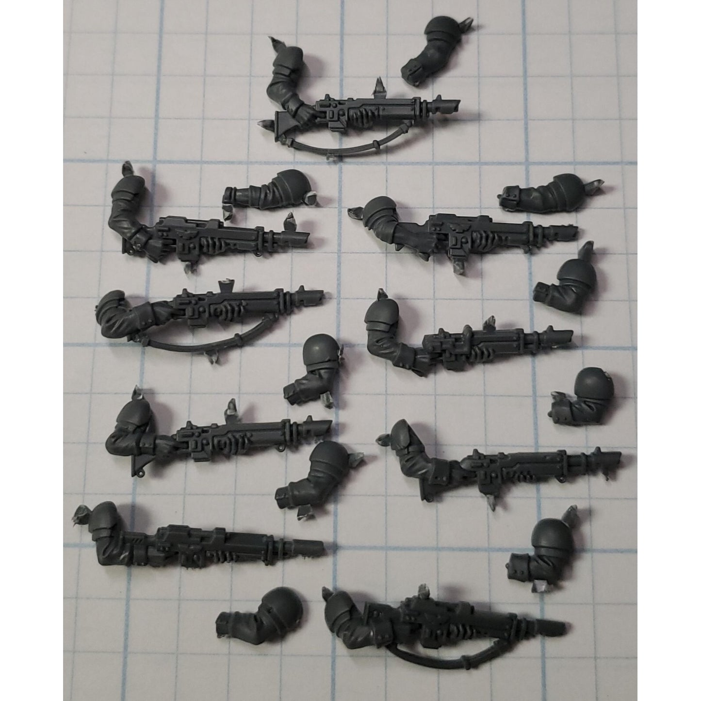 40k Astra Militarum Bits Cadian Shock Troops Lasguns w Arms x9 Set