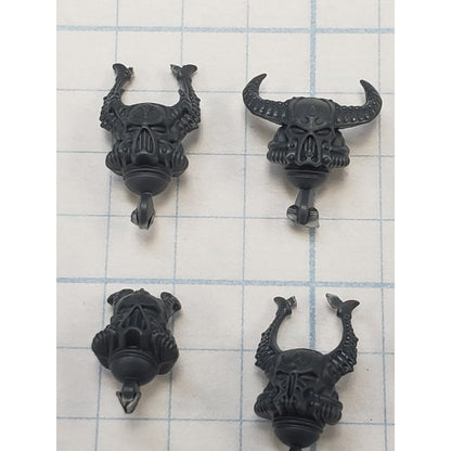 40K Chaos Space Marine Bits Legionary Heads w Horns x8 Veteran Set