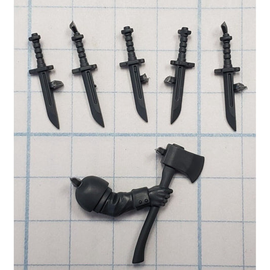 40k Astra Militarum Bits Cadian Upgrade Arm w Axe & Bayonet Set