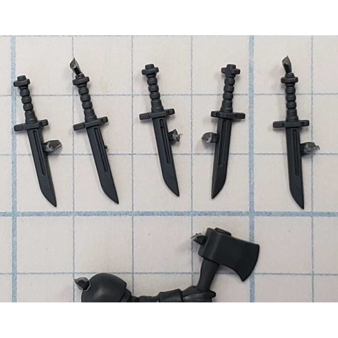 40k Astra Militarum Bits Cadian Upgrade Arm w Axe & Bayonet Set