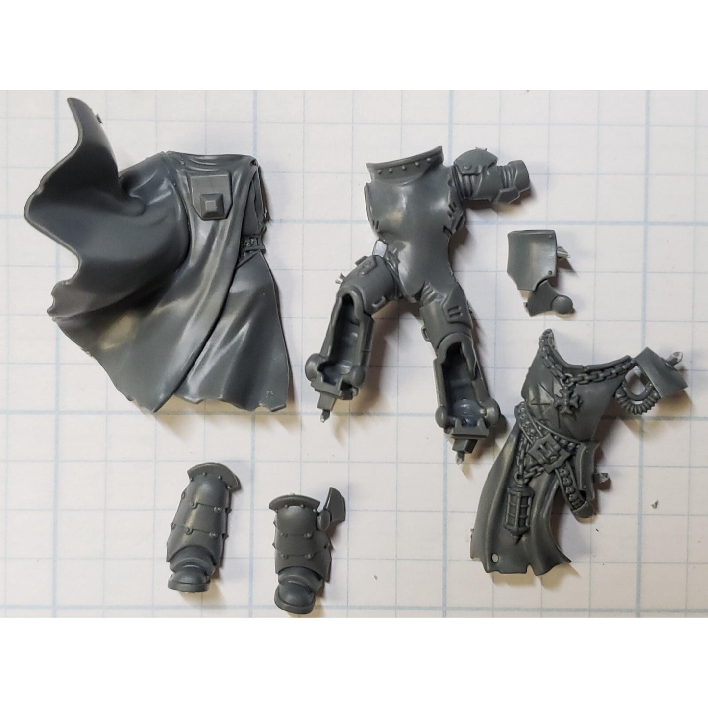 40k Black Templar Bits Marshal Power Armor Torso Legs Cape Set