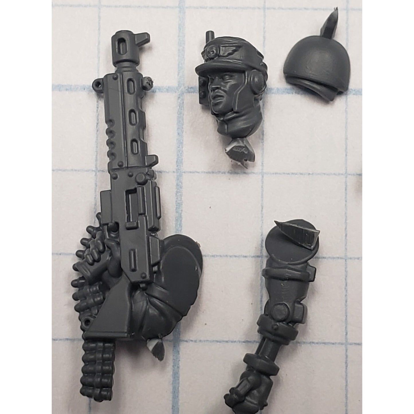 40k Astra Militarum Bits Cadian Upgrade Sgt w Bionics & Autogun Set