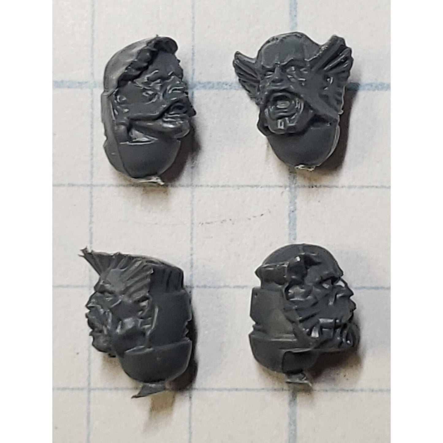 40k Space Wolves Bits Wolf Pack Grey Hunter Veteran Bare Heads x4 B