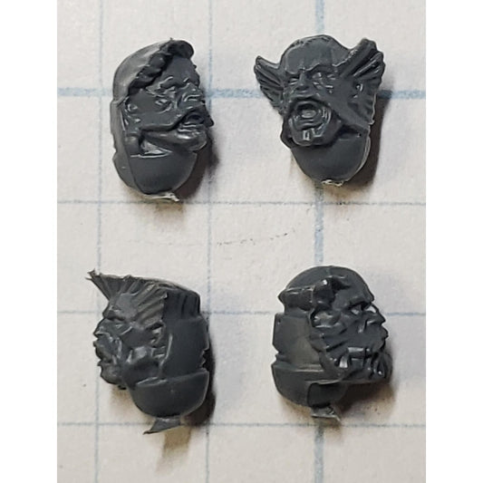 40k Space Wolves Bits Wolf Pack Grey Hunter Veteran Bare Heads x4 B
