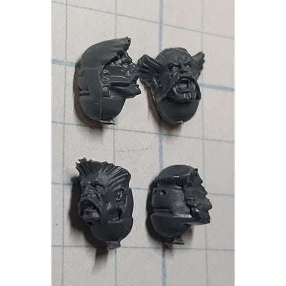 40k Space Wolves Bits Wolf Pack Grey Hunter Veteran Bare Heads x4 B