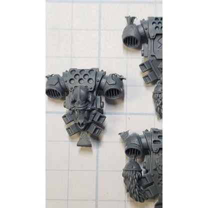 40k Space Wolves Bits Wolf Pack Grey Hunter Rune & Wolf Tail Backpacks x4 Set