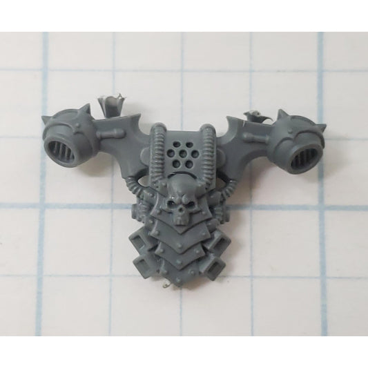 40K Chaos Space Marine Bits Legionary Backpack w Skull #133