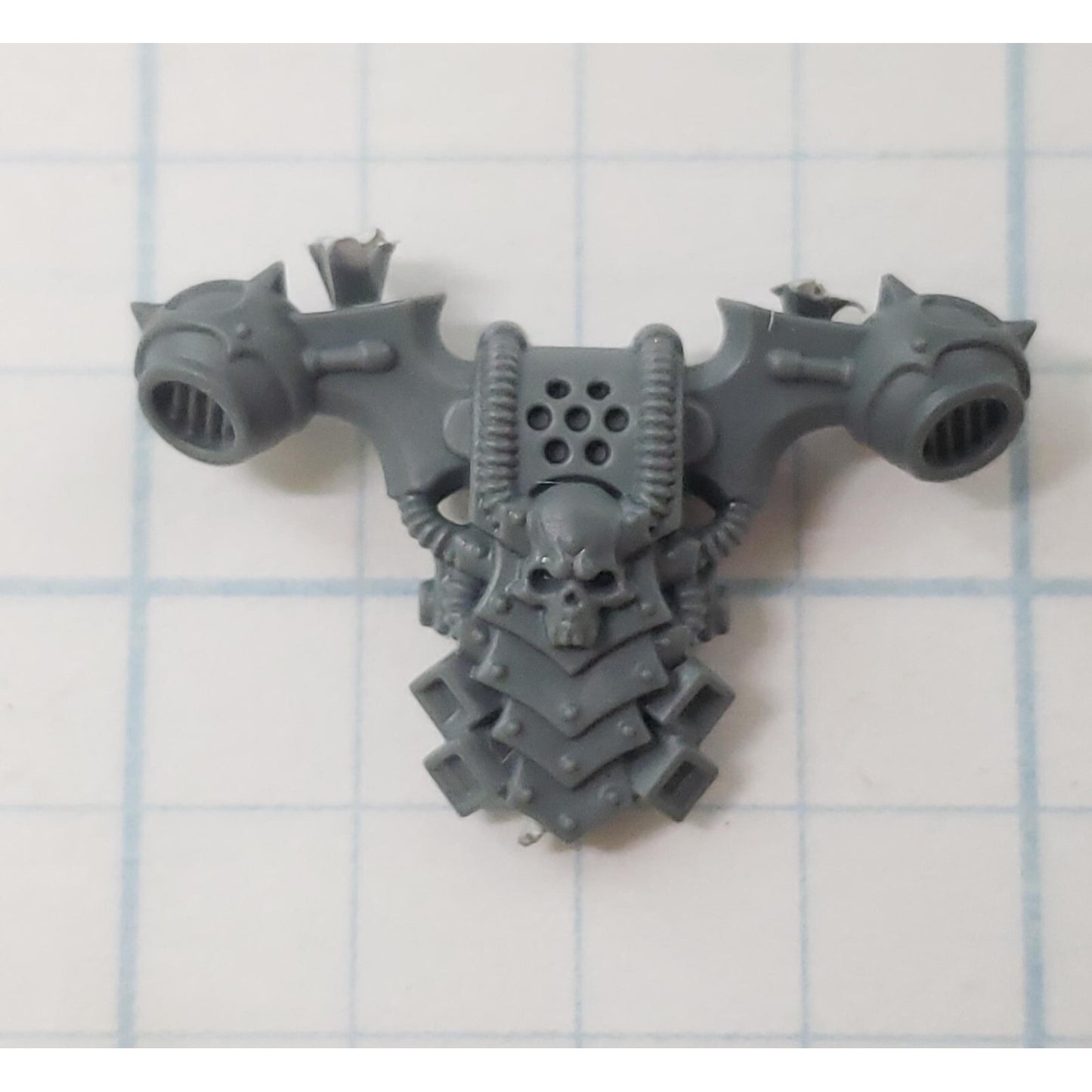 40K Chaos Space Marine Bits Legionary Backpack w Skull #133