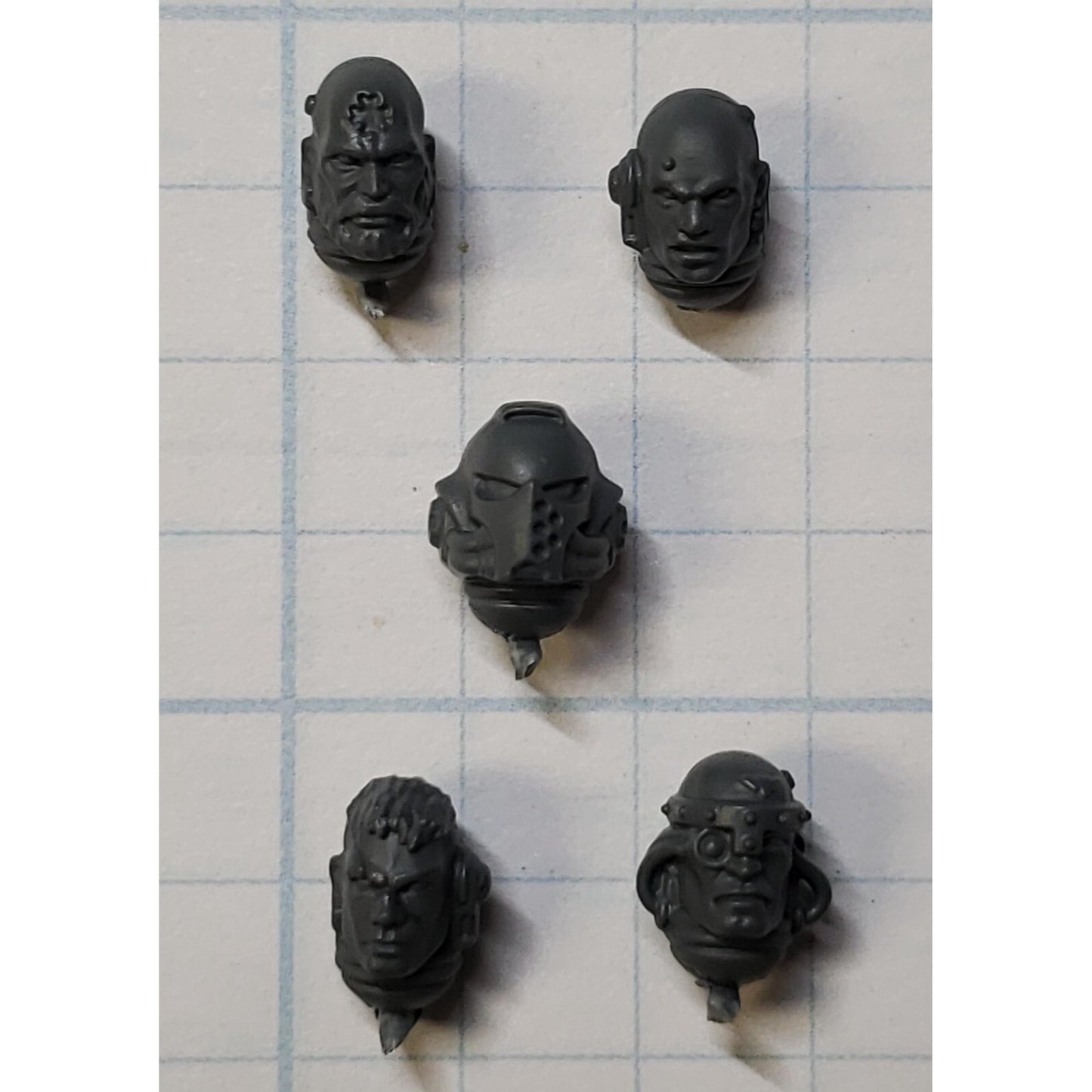 40k Black Templar Bits Primaris Upgrade Initiate Helmet  Bare Heads x5