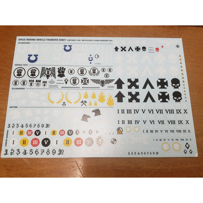 40k Space Marine Bits 10th Edition Chapters Tank Vehicle Transfer Sheet 2023C