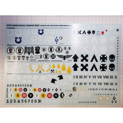 40k Space Marine Bits 10th Edition Chapters Tank Vehicle Transfer Sheet 2023C