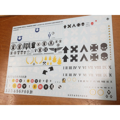 40k Space Marine Bits 10th Edition Chapters Tank Vehicle Transfer Sheet 2023C