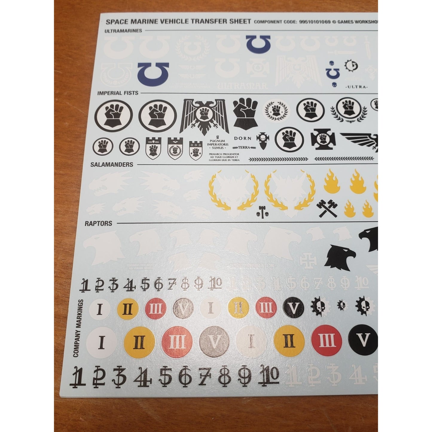 40k Space Marine Bits 10th Edition Chapters Tank Vehicle Transfer Sheet 2023C