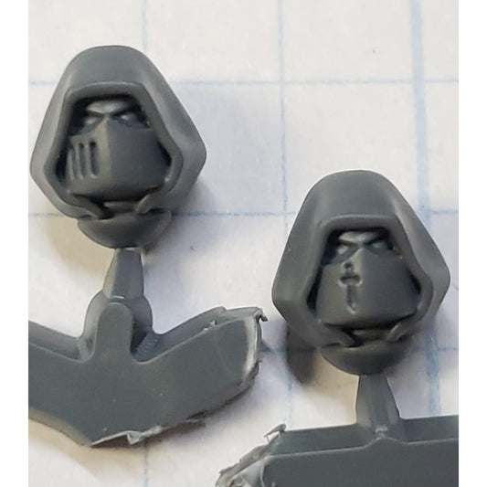 40k Dark Angels Bits Upgrade Hooded Crusade Helmet Heads x2 H27