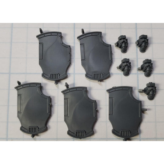 30K Space Marine Bits Mark VI Assault Squad Combat Shields x5 Set