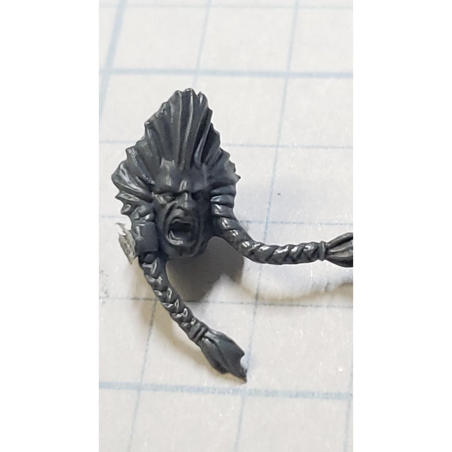 40k Space Wolves Bits Wolf Pack Grey Hunter Veteran Bare Heads w Braids x2
