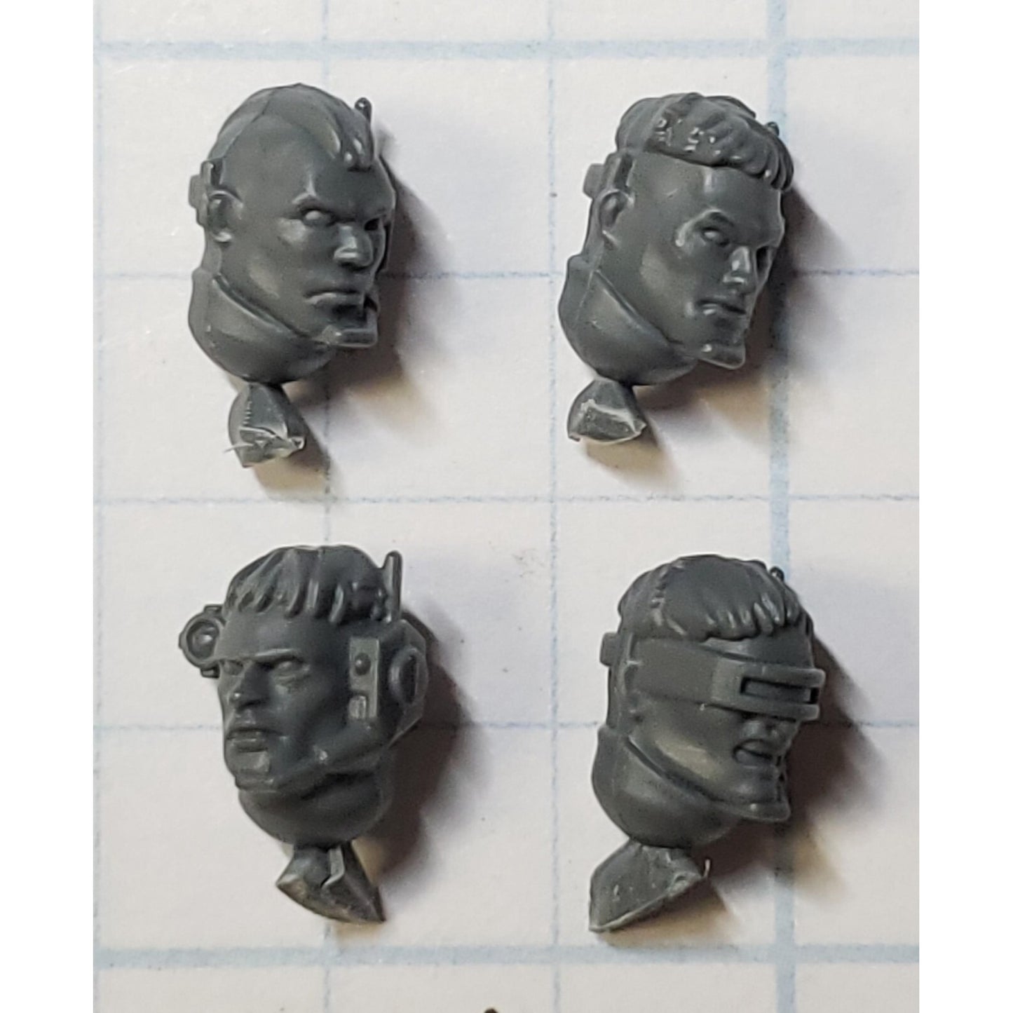 40k Black Templar Bits Primaris Upgrade Neophyte Scout Bare Heads x4