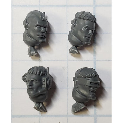 40k Black Templar Bits Primaris Upgrade Neophyte Scout Bare Heads x4