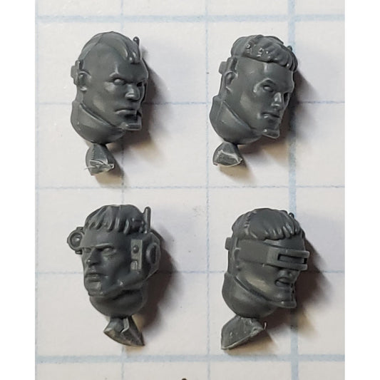40k Black Templar Bits Primaris Upgrade Neophyte Scout Bare Heads x4