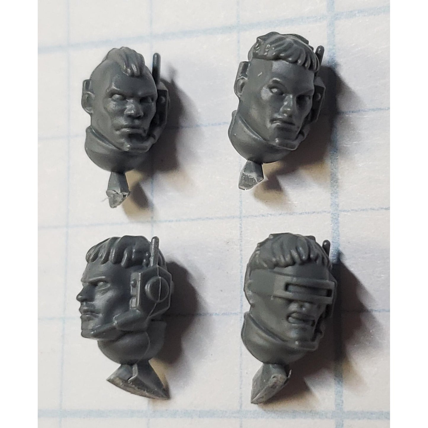40k Black Templar Bits Primaris Upgrade Neophyte Scout Bare Heads x4