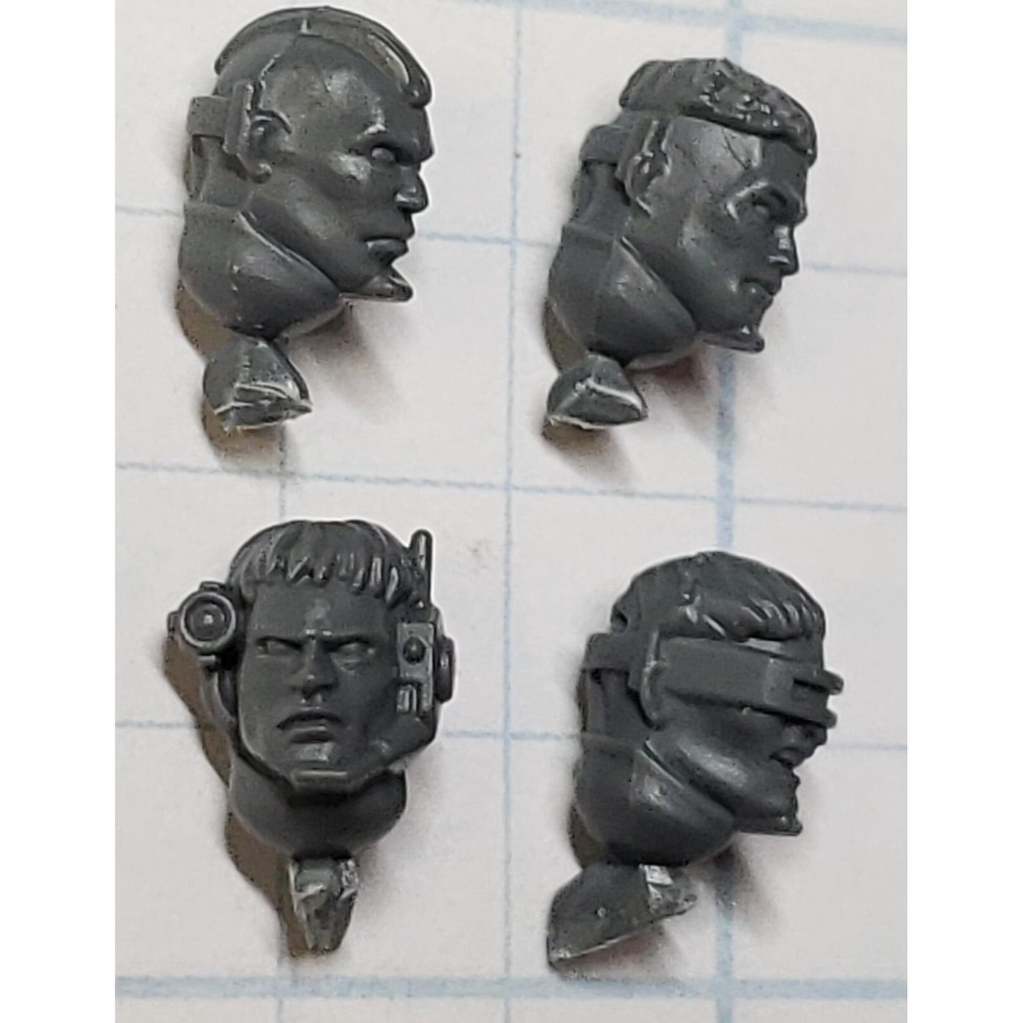 40k Black Templar Bits Primaris Upgrade Neophyte Scout Bare Heads x4