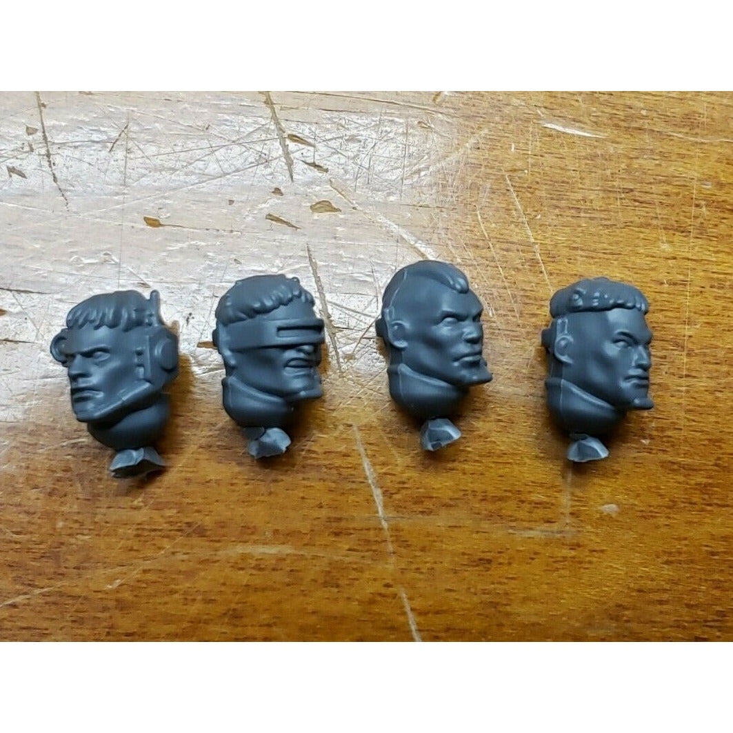 40k Black Templar Bits Primaris Upgrade Neophyte Scout Bare Heads x4