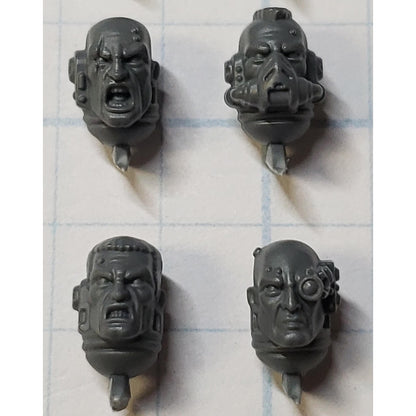 40K Space Marine Bits Primaris Intercessor Veteran Heads x6 Set  - BARE