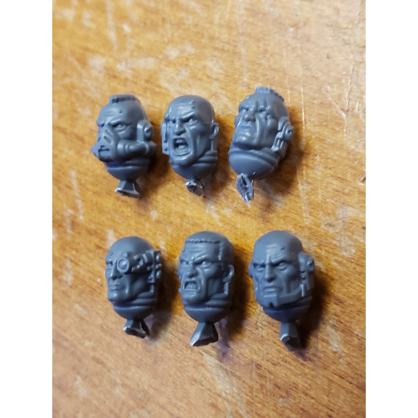 40K Space Marine Bits Primaris Intercessor Veteran Heads x6 Set  - BARE