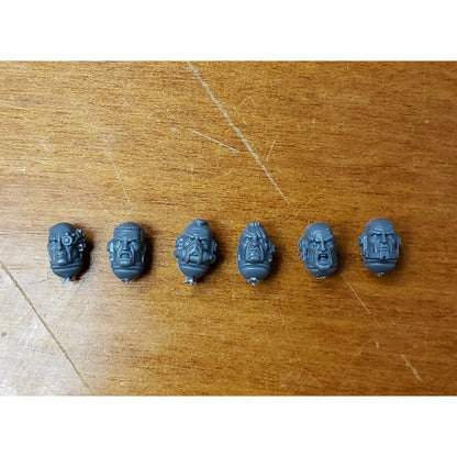 40K Space Marine Bits Primaris Intercessor Veteran Heads x6 Set  - BARE
