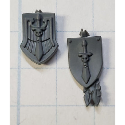 40k Dark Angels Bits Upgrade Winged Skull & Sword Shoulder Shields x2 Set #18