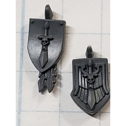 40k Dark Angels Bits Upgrade Winged Skull & Sword Shoulder Shields x2 Set #18