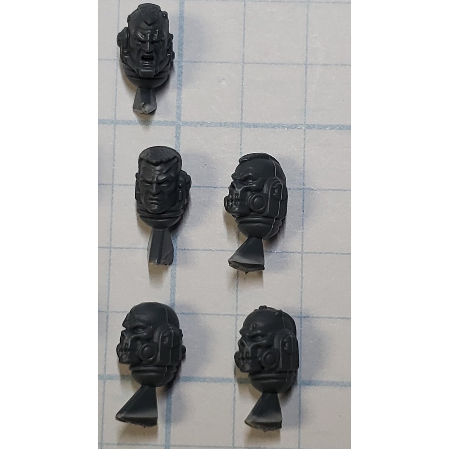 40K Space Marine Bits Reiver Bare Skull Heads w Sgt x7 Set