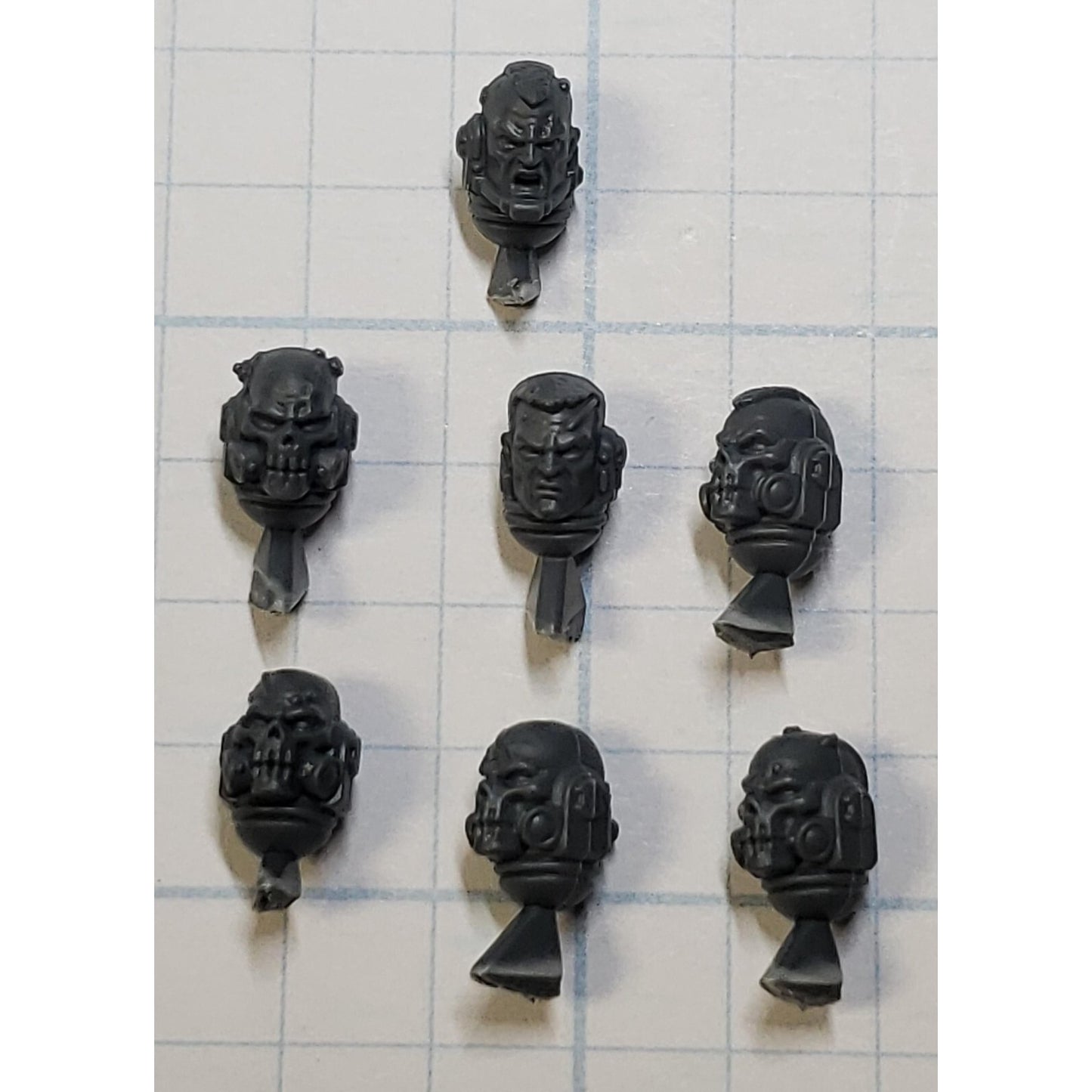 40K Space Marine Bits Reiver Bare Skull Heads w Sgt x7 Set