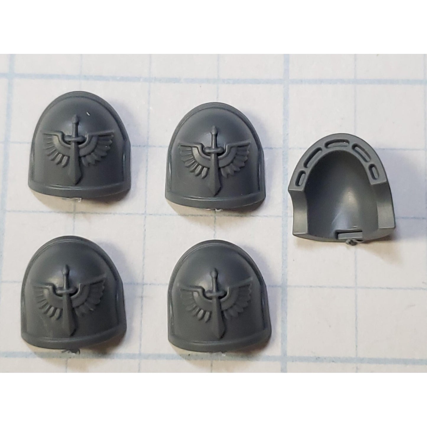 40k Dark Angels Bits Upgrade Crest Phobos Winged Sword Shoulder Pads x5 P37