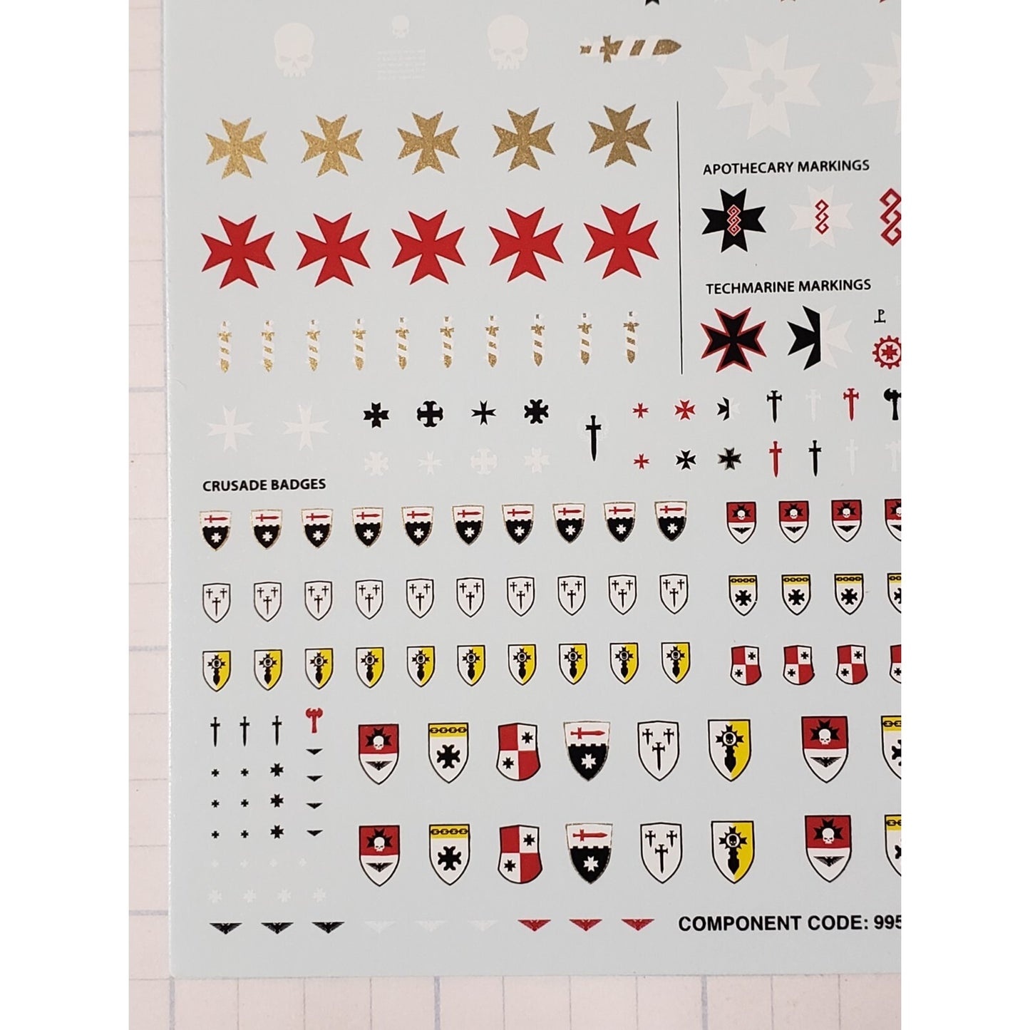 40k Space Marine Bits Primaris Black Templar Upgrade Transfer Sheet
