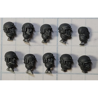 40k Astra Militarum Bits Cadian Shock Troops Helmet Heads x10 Set B