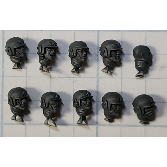 40k Astra Militarum Bits Cadian Shock Troops Helmet Heads x10 Set B